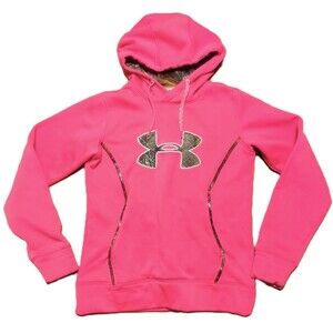 Under Armour Storm Hoodie Womens M Pink Camo Logo ColdGear Pullover